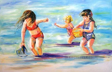 風景 Painting - 浜辺の三姉妹